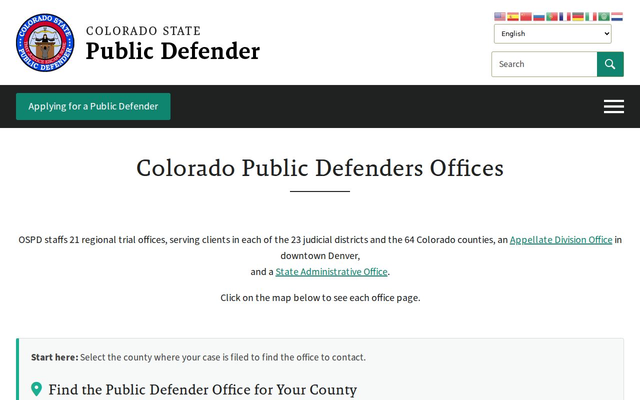 Baca County arrest records and court charges Colorado Public Defender offices