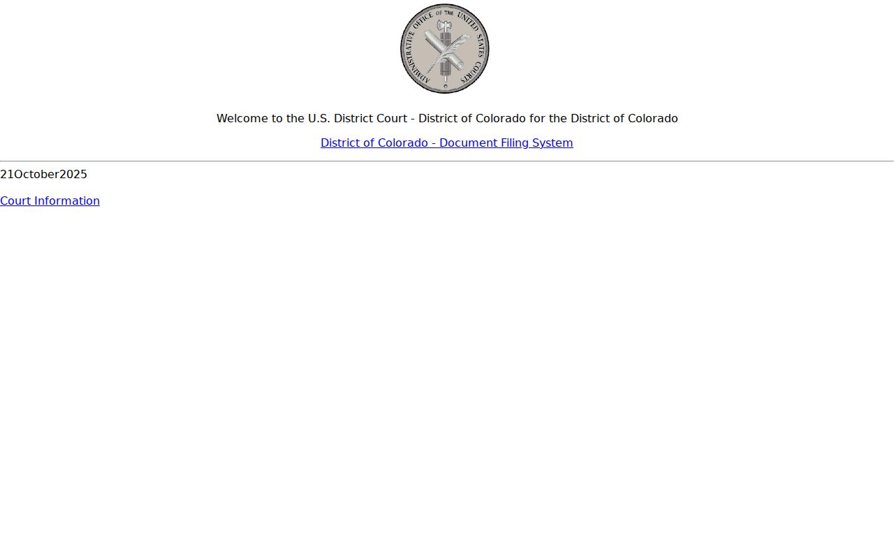 Baca County District Court CM ECF federal filing context