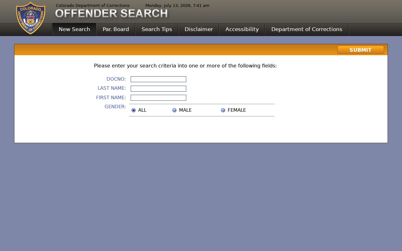 Baca County inmate search Colorado DOC offender search